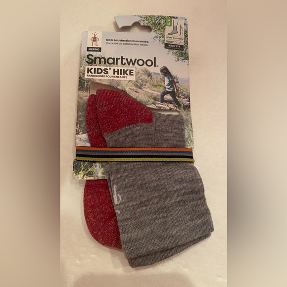 Smartwool Kids' Hike Merino Wool Crew Socks Size Medium 12-2.5 NWT - Picture 1 of 8